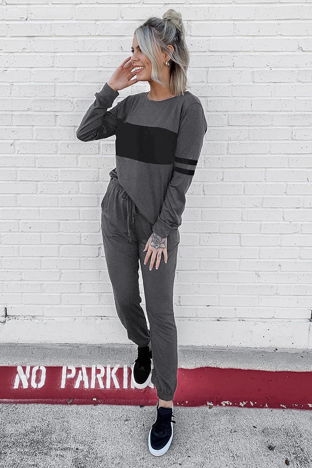 Womens 2 Piece Sets 2026 Long Sleeve Tops High Waisted Sweatpants Lounge Set Fall Fashion Travel Outfits